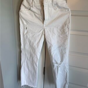Express White Straight Leg Jeans